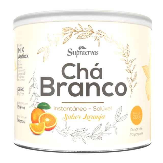 CHÁ BRANCO 200g- Sabor Laranja