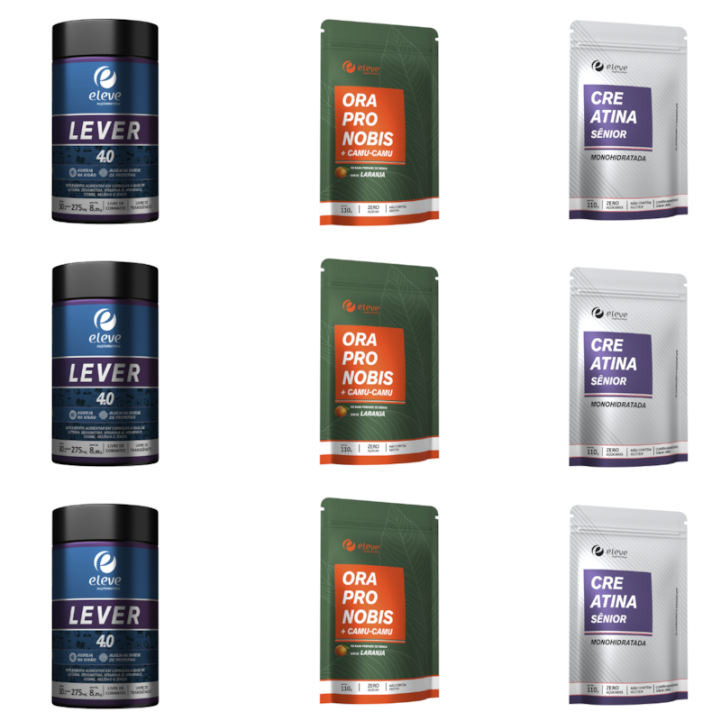 Combo - Lever 4.0, Camu Camu Ora Pro Nóbis e Creatina