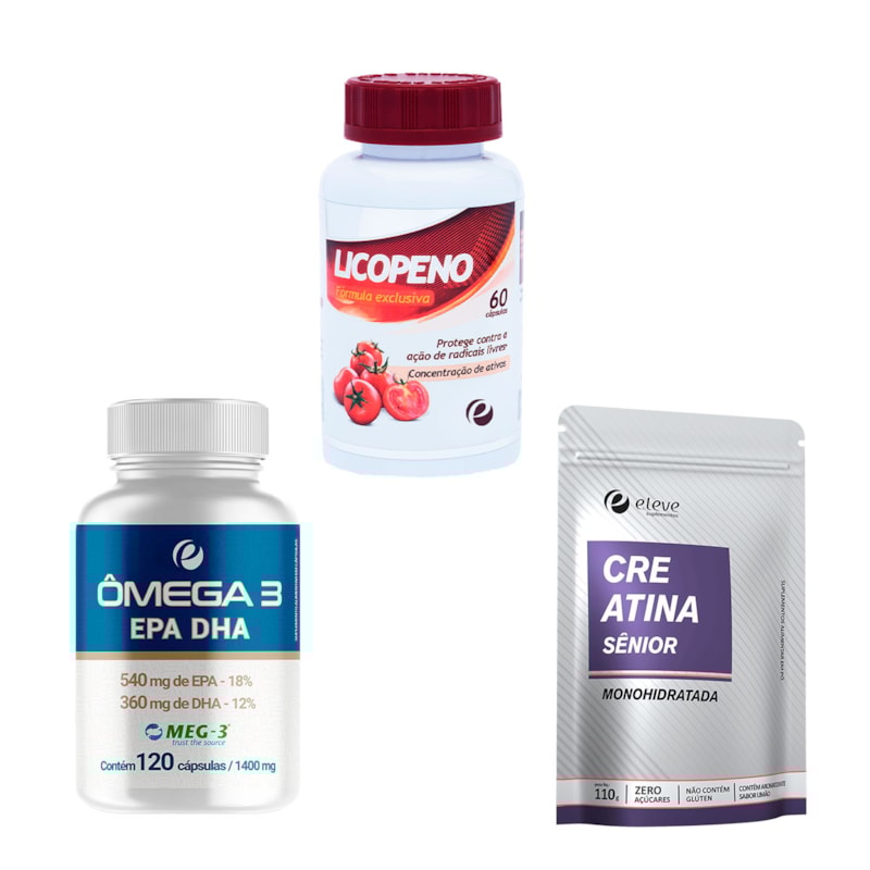 COMBO - LICOPENO, ÔMEGA 3 E CREATINA SÊNIOR