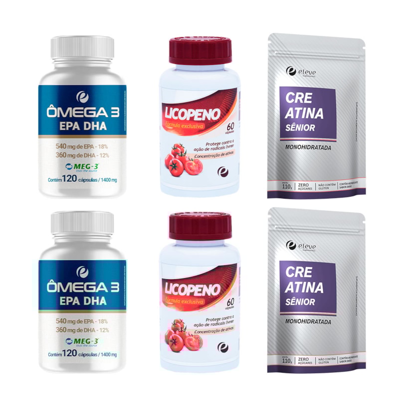 COMBO - LICOPENO, ÔMEGA 3 E CREATINA SÊNIOR
