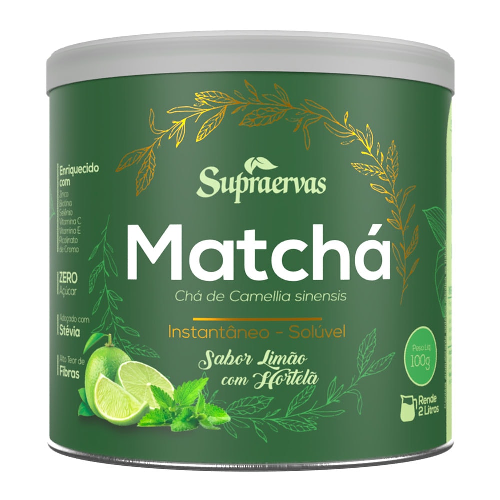 MATCHÁ - Sabor Limão c/ Hortelã 100g